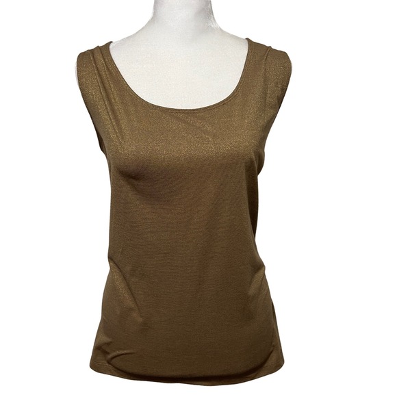 Charter Club Bronze Metallic Tank Top Sleeveless Soft Knit Womens Size XL New - Picture 1 of 7